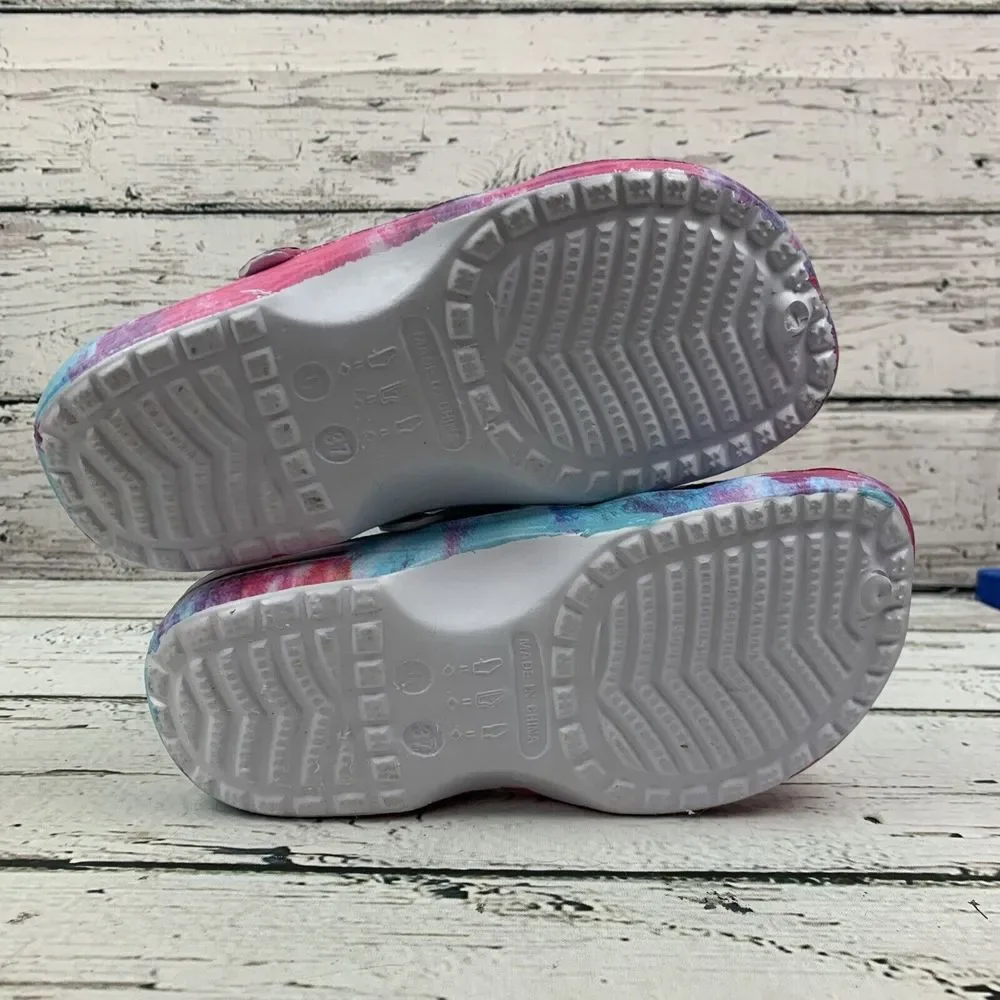 Just Speed Kids Clogs w/ Strap Tie Dye [Girls Size 6] NEW‎